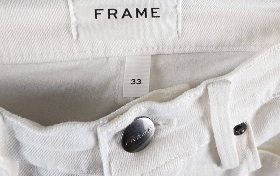 FRAME L'Homme Skinny Fit Jeans Men's 33 Blanc Rips Zip Fly With Button Closure~