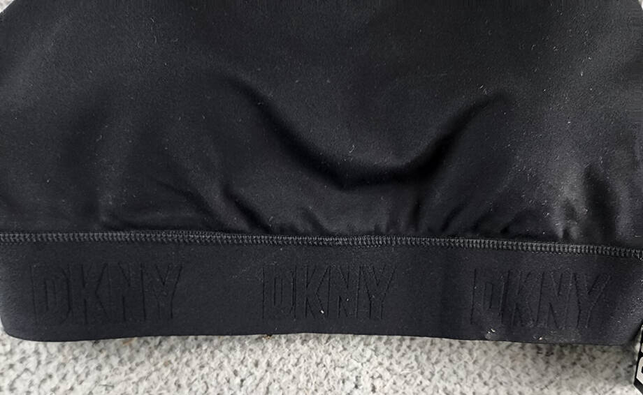 DKNY Sport Balance Compression Logo Racerback Sports Bra Women's XL Black