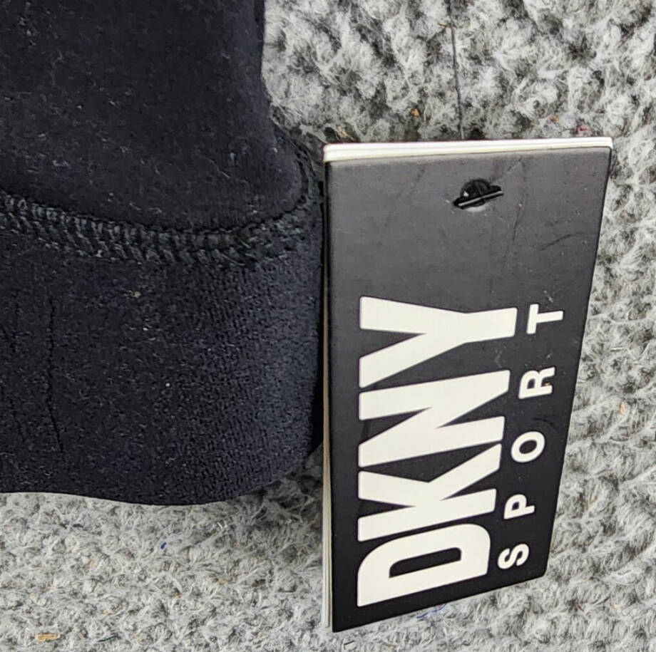 DKNY Sport Balance Compression Logo Racerback Sports Bra Women's XL Black