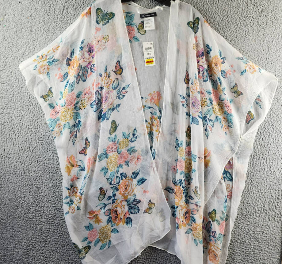 I.N.C. International Concepts Butterfly Floral Kimono Cover-Up Women's OS Multi
