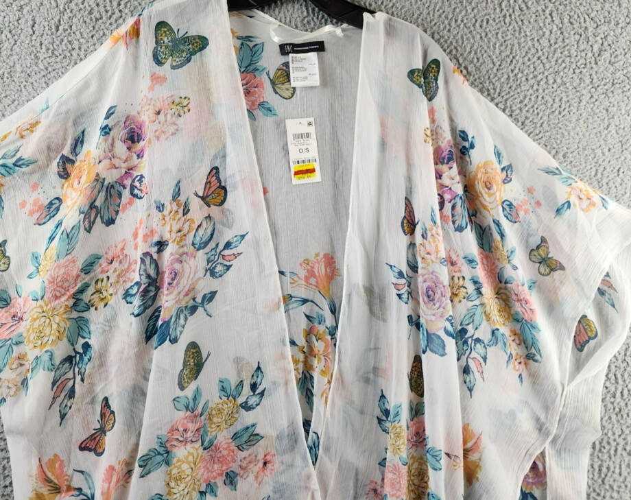 I.N.C. International Concepts Butterfly Floral Kimono Cover-Up Women's OS Multi