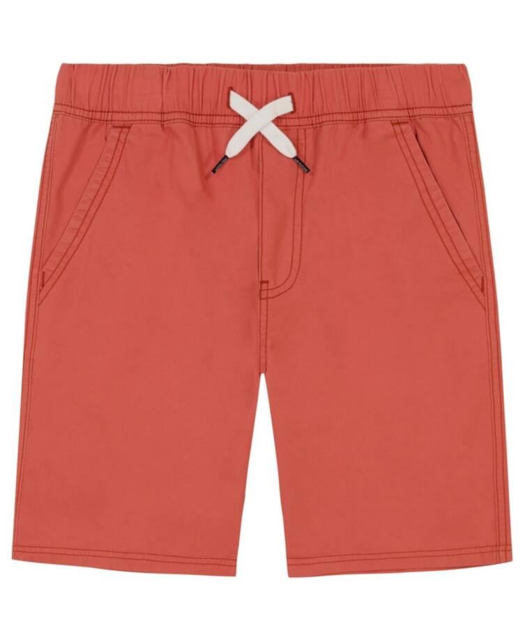 Tommy Hilfiger Pull-On Shorts Big Boys M 10/12 Sangria Solid Drawstring Waist