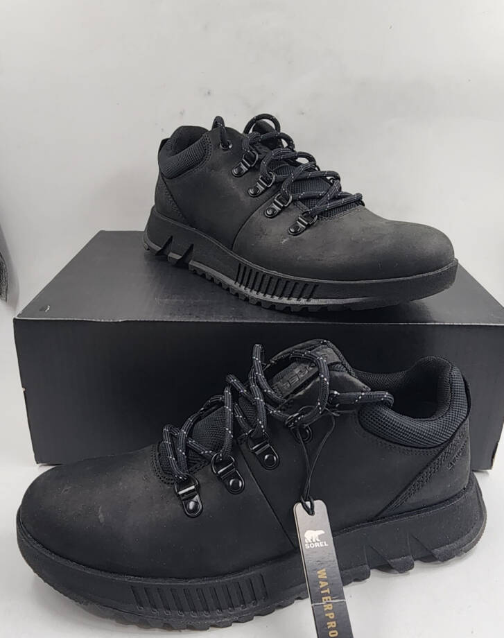 SOREL Mac Hill Lite Hiker Low Waterproof Sneakers Men's 8 Black Lace Up Closure