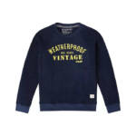Weatherproof Vintage French Terry Raglan Crew Neck Sweater Big Boys L Dress Blue