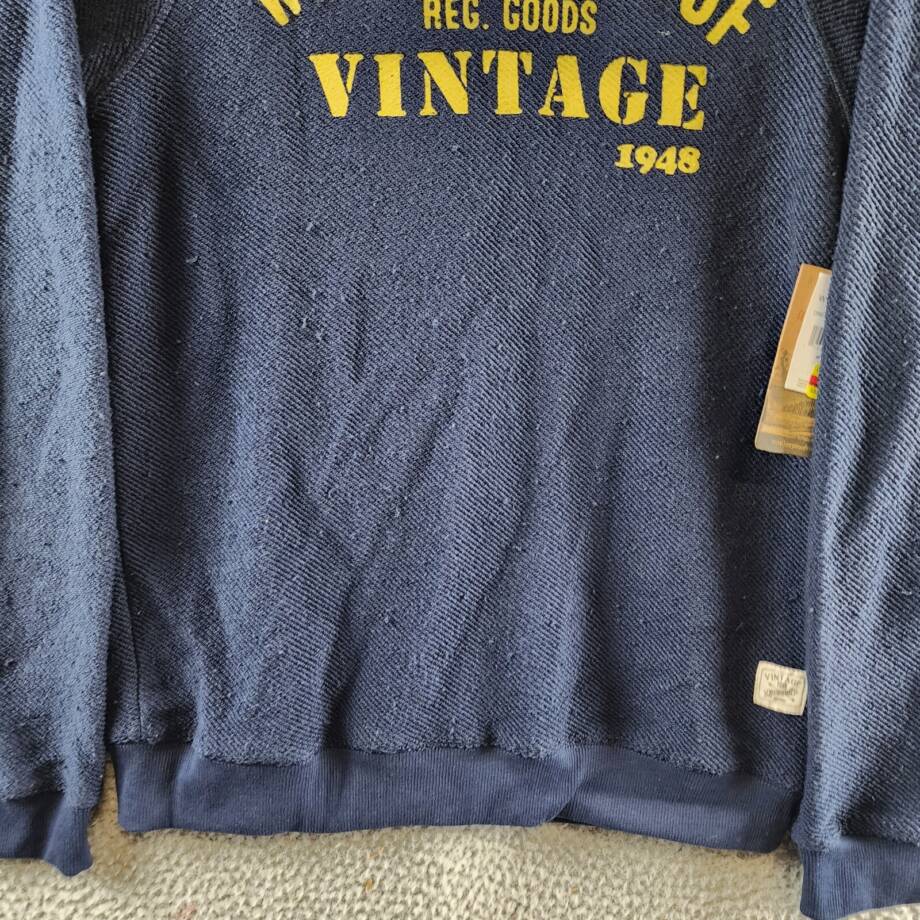 Weatherproof Vintage French Terry Raglan Crew Neck Sweater Big Boys L Dress Blue