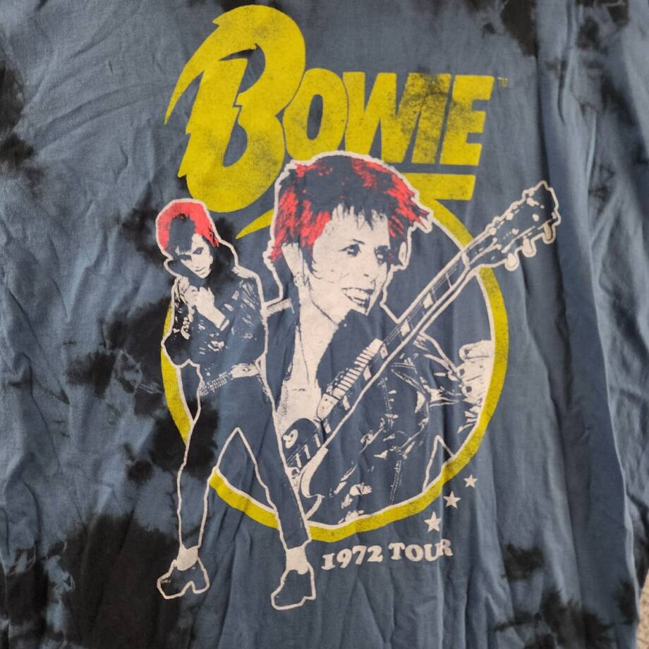 Philcos David Bowie Graphic Tee Mens XL Blue Wash Crewneck Short Sleeve Pullover