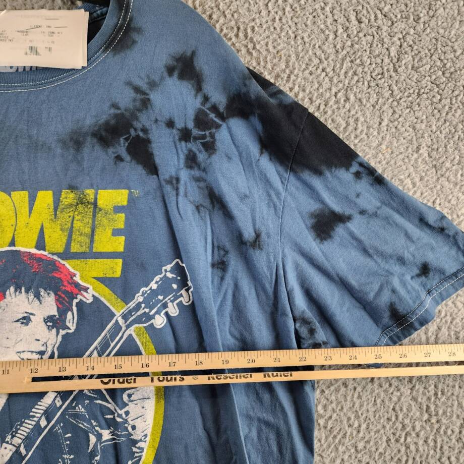 Philcos David Bowie Graphic Tee Mens XL Blue Wash Crewneck Short Sleeve Pullover