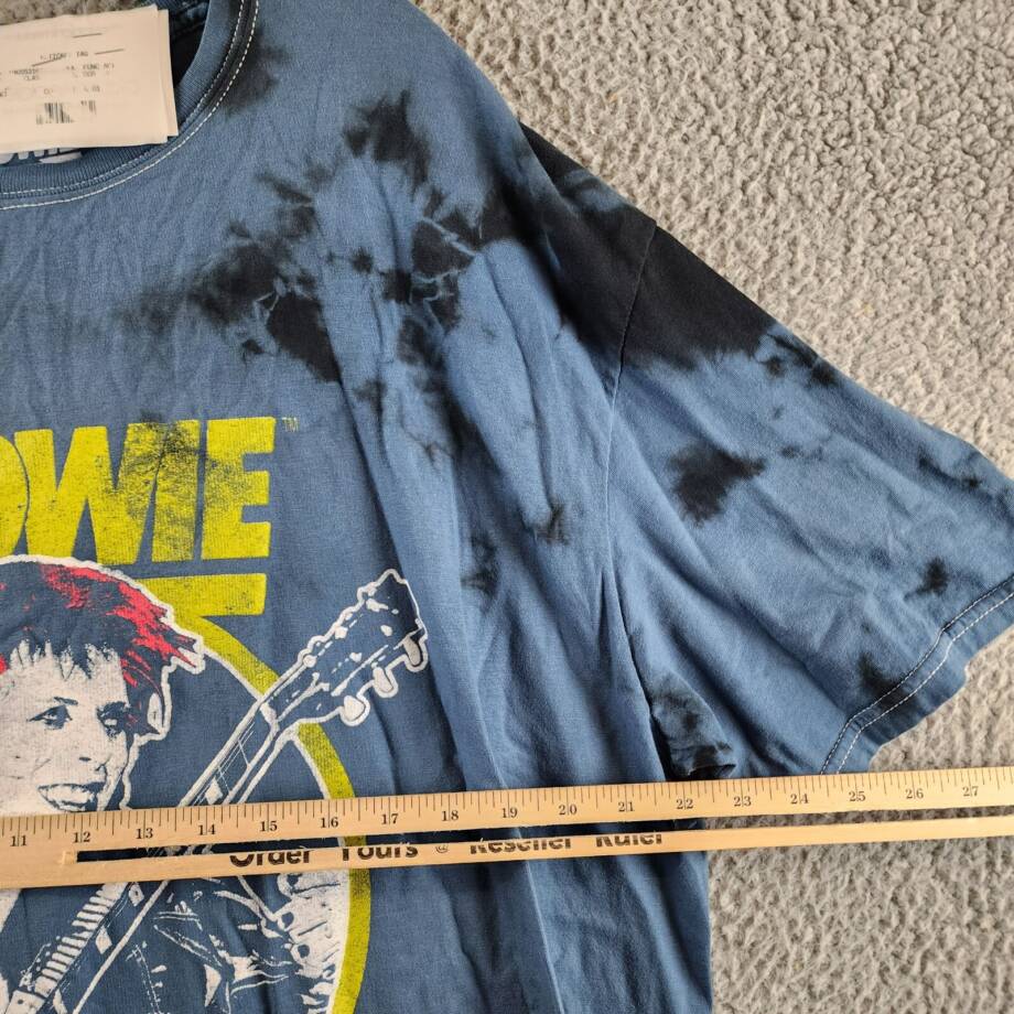 Philcos David Bowie Graphic Tee Mens XL Blue Wash Crewneck Short Sleeve Pullover