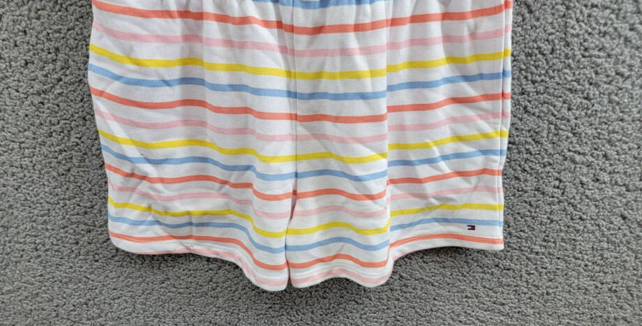 Tommy Hilfiger Stripe Terry Romper Big Girls XL (16) Multi Straight Neck Pull On