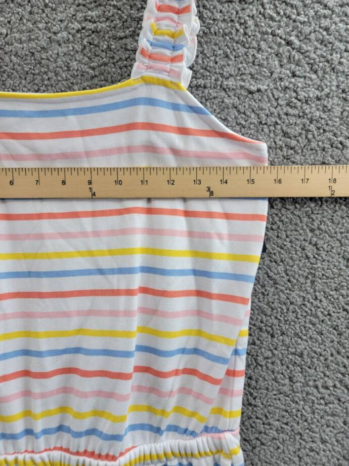 Tommy Hilfiger Stripe Terry Romper Big Girls XL (16) Multi Straight Neck Pull On