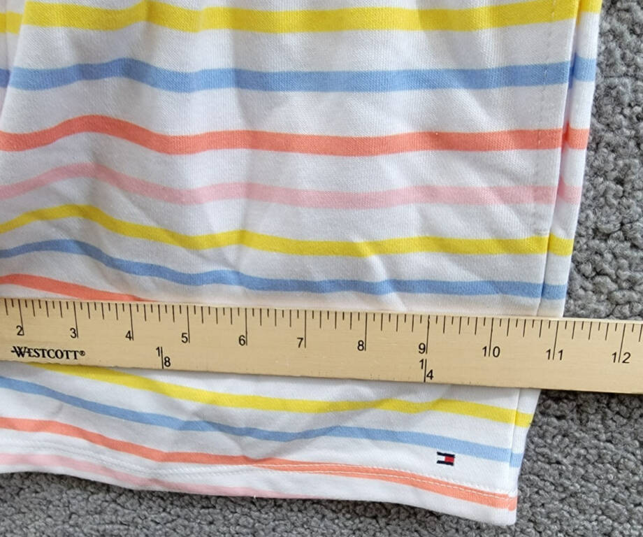 Tommy Hilfiger Stripe Terry Romper Big Girls XL (16) Multi Straight Neck Pull On