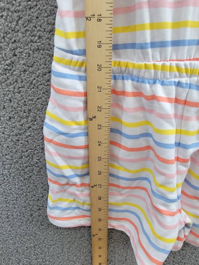 Tommy Hilfiger Stripe Terry Romper Big Girls XL (16) Multi Straight Neck Pull On