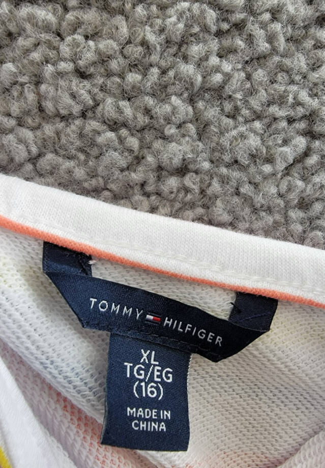 Tommy Hilfiger Stripe Terry Romper Big Girls XL (16) Multi Straight Neck Pull On