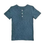 Appaman Day Party Henley TShirt Boys 7 Ensign Blue Heather Short Sleeve Pullover