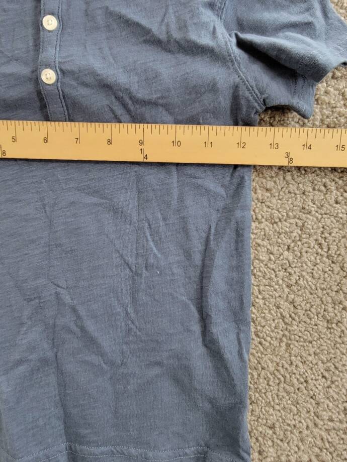 Appaman Day Party Henley TShirt Boys 7 Ensign Blue Heather Short Sleeve Pullover