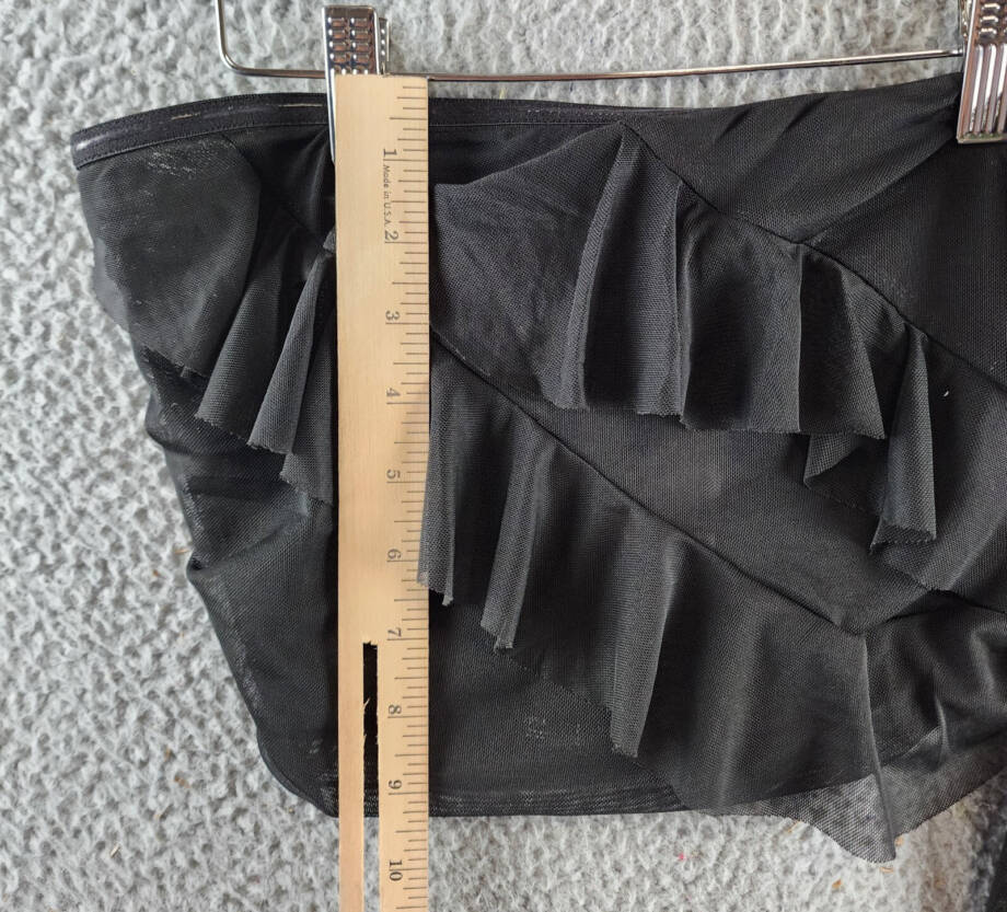 AQUA Draped Ruffle Mesh Tube Top Women's Small Black Pullover