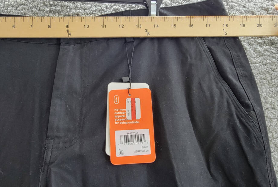 Bass Outdoor Baxter Twill Stretch Chino Pants Men's L Black Zip/Button Closure