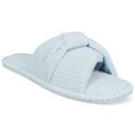 Charter Club Textured Knot-Top Slippers Women's S 5-6 US Crystallin Blue Slip On