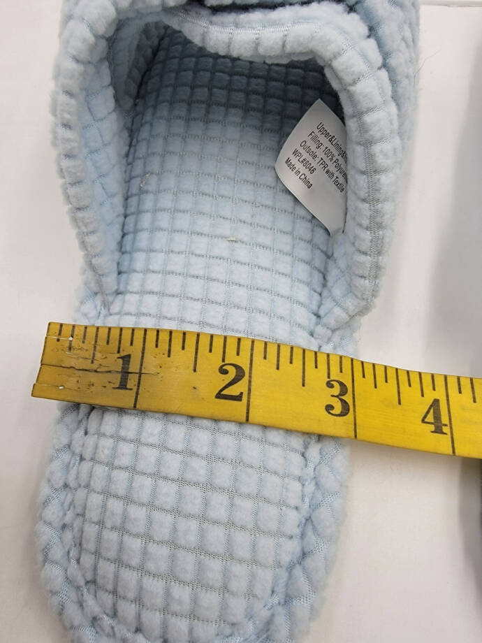 Charter Club Textured Knot-Top Slippers Women's S 5-6 US Crystallin Blue Slip On