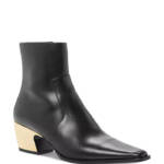 Bottega Veneta Tex Block Heel Booties Women's 38.5/8.5 US Black/Gold Side Zip