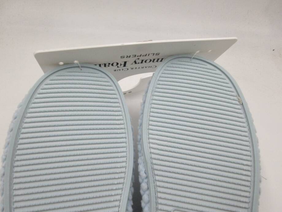 Charter Club Textured Knot-Top Slippers Women's S 5-6 US Crystallin Blue Slip On