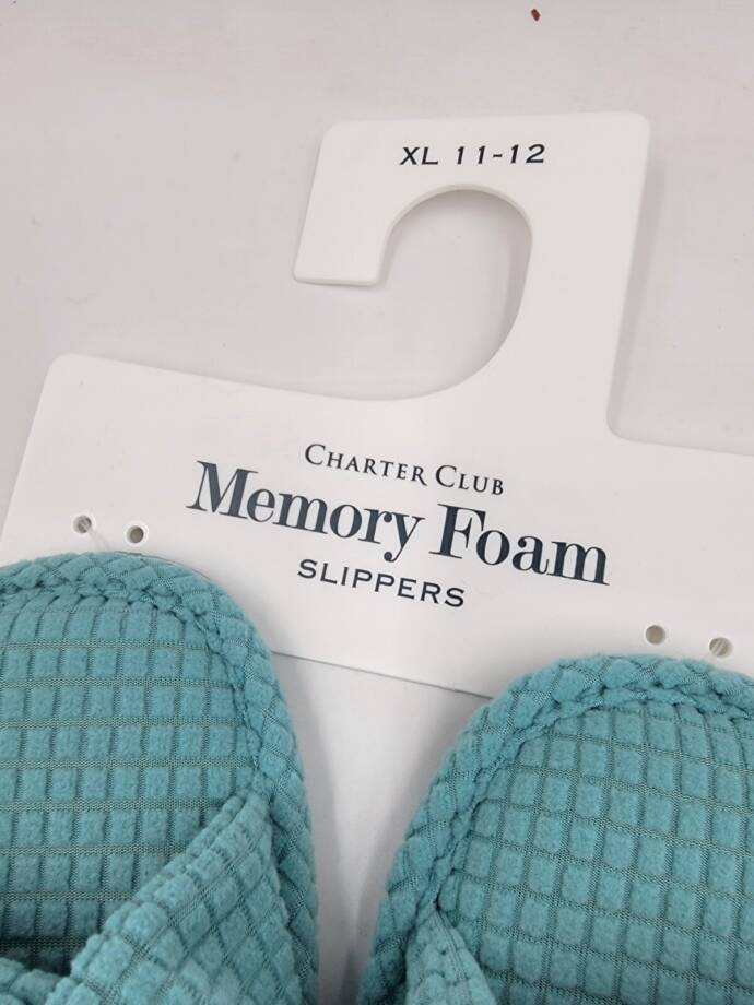 Charter Club Textured Knot-Top Slippers Women's XL 11-12 US Etched Glass Slip On