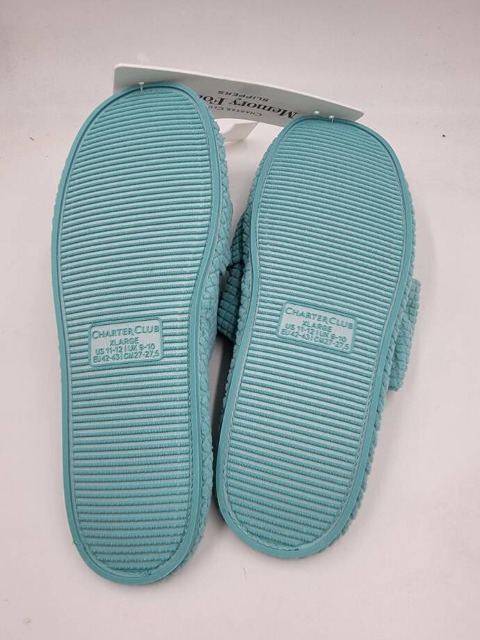 Charter Club Textured Knot-Top Slippers Women's XL 11-12 US Etched Glass Slip On