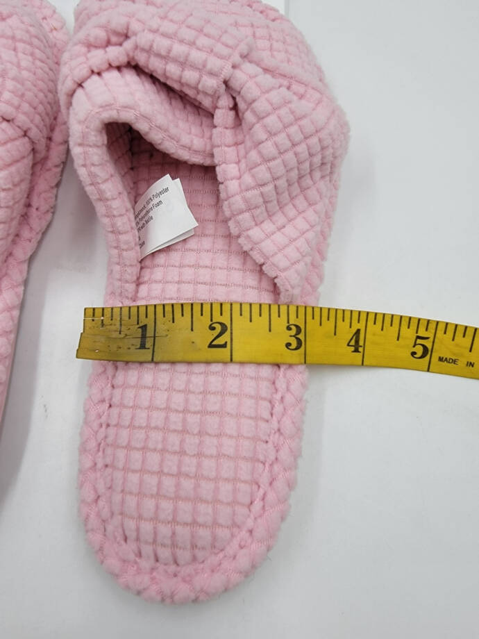 Charter Club Textured Knot-Top Slippers Women's S 5-6US Baby Shower Pink Slip On