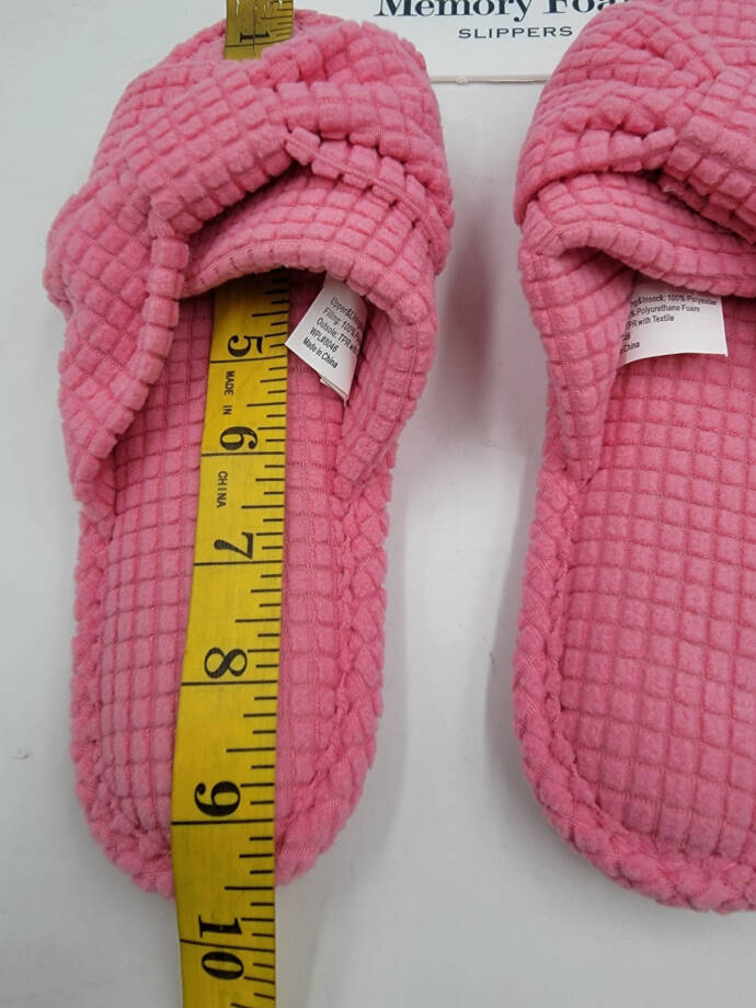 Charter Club Textured Knot-Top Slippers Women's S 5-6 US Pink Taffy Slip On