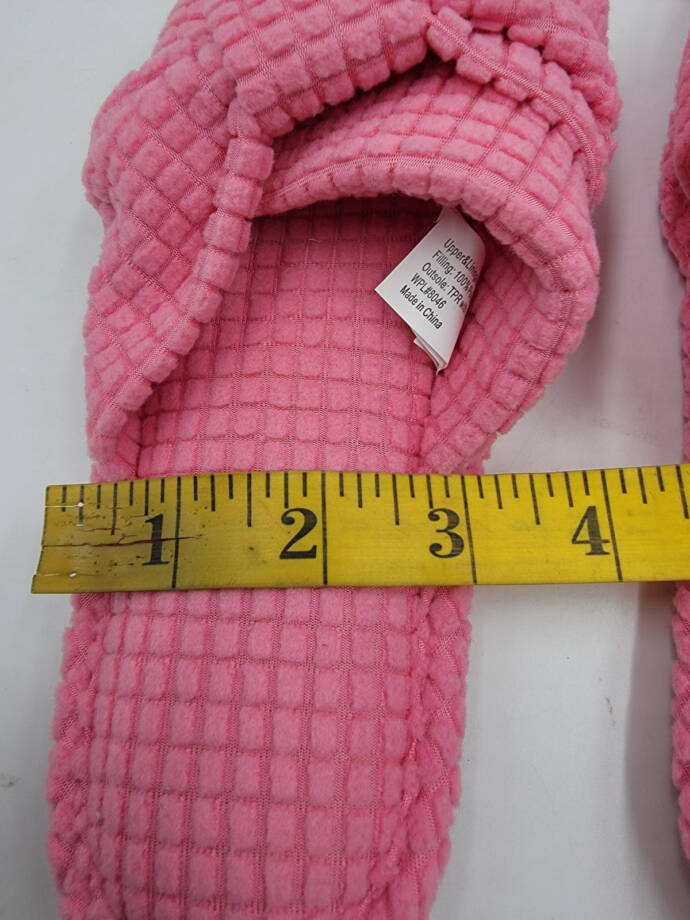 Charter Club Textured Knot-Top Slippers Women's S 5-6 US Pink Taffy Slip On