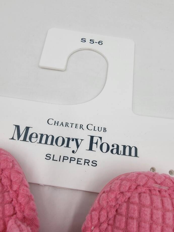 Charter Club Textured Knot-Top Slippers Women's S 5-6 US Pink Taffy Slip On