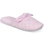 Charter Club Gingham-Print Bow-Top Slippers Women's XL 11-12 Orchid Pink Slip On