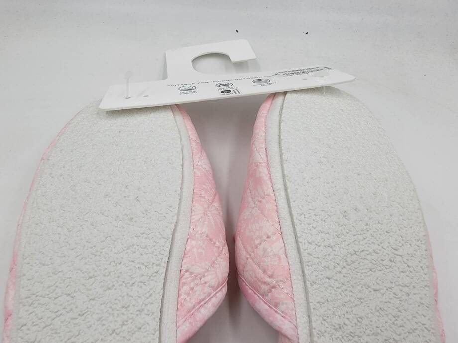 Charter Club Gingham-Print Bow-Top Slippers Women's XL 11-12 Orchid Pink Slip On