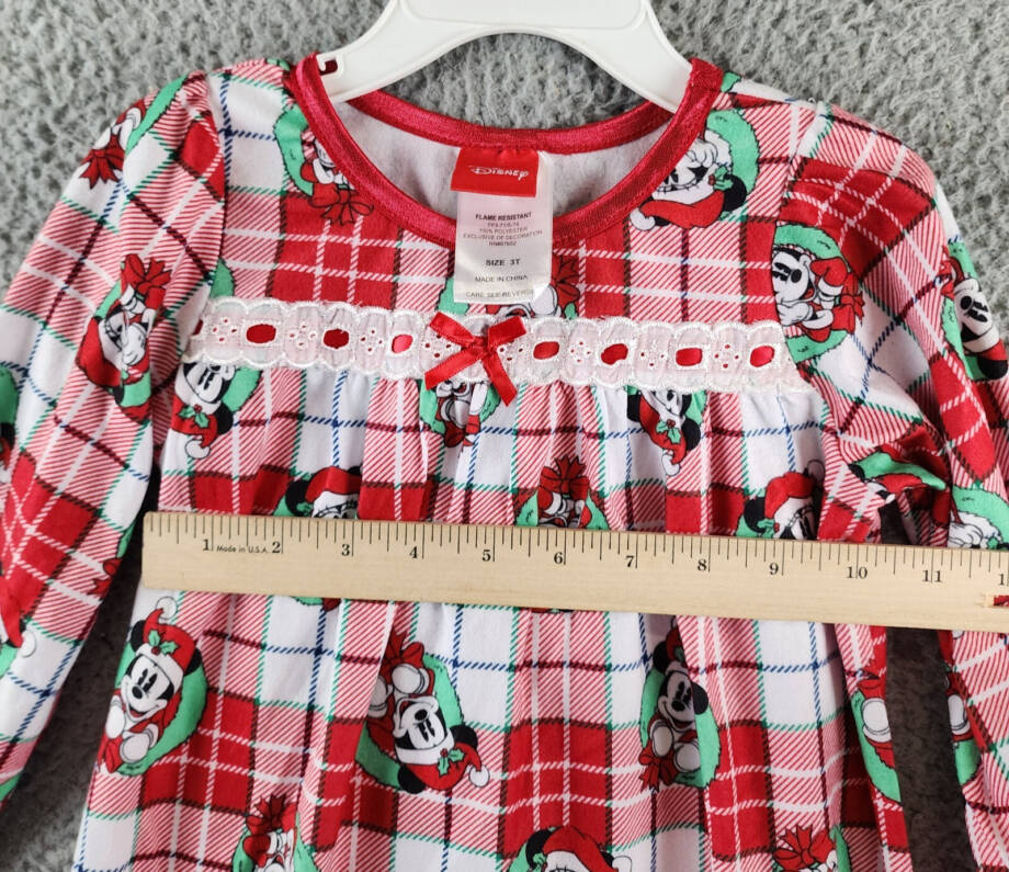 Disney Mickey Mouse Granny Nightgown Toddler Girls 3T Multi Crewneck Pullover