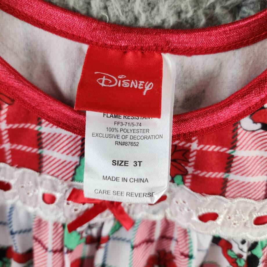Disney Mickey Mouse Granny Nightgown Toddler Girls 3T Multi Crewneck Pullover
