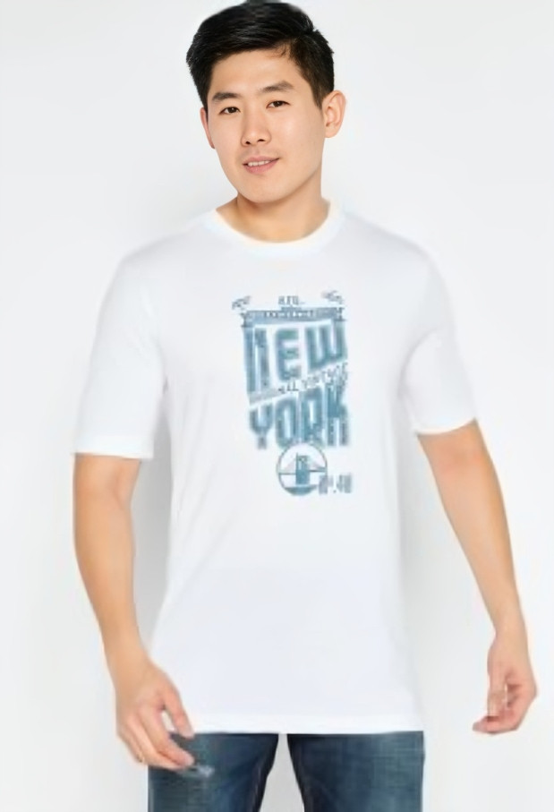 Weatherproof Vintage New York Logo T-Shirt Men's L White Crew Neck Short Sleeve