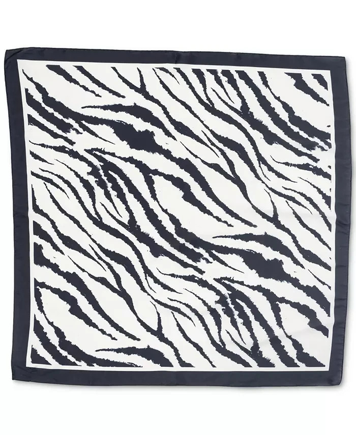 I.N.C. International Concepts Zebra Striped Square Scarf Women's O/S Black/White