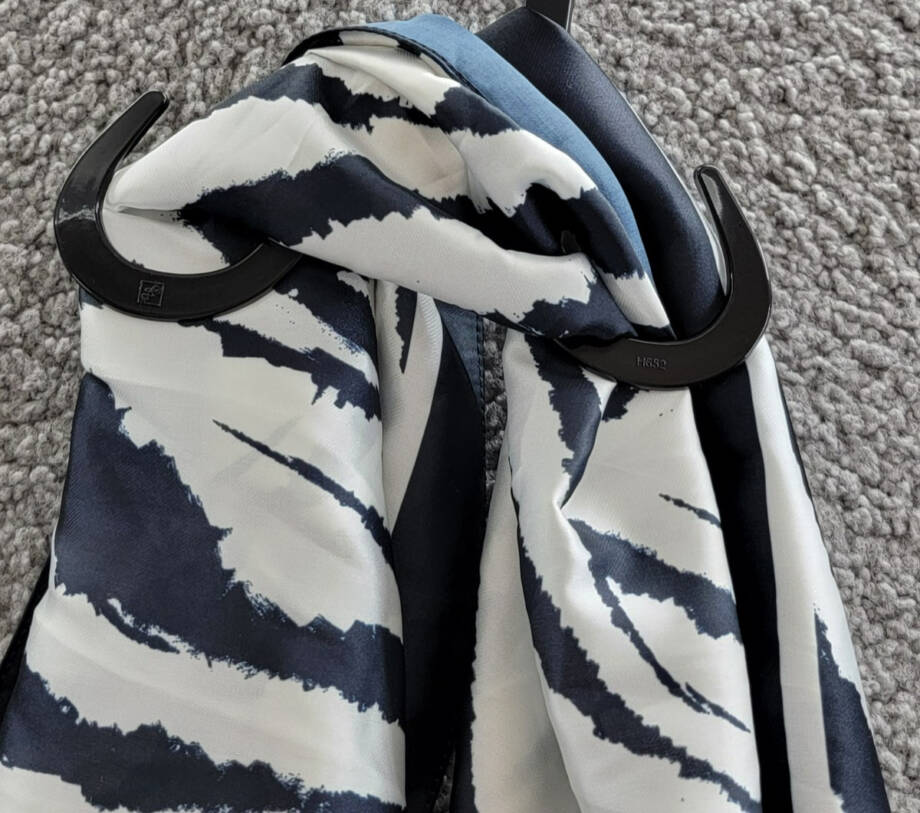 I.N.C. International Concepts Zebra Striped Square Scarf Women's O/S Black/White