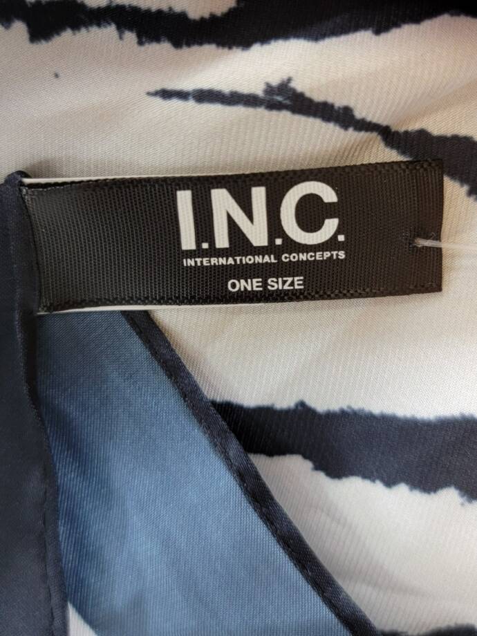 I.N.C. International Concepts Zebra Striped Square Scarf Women's O/S Black/White