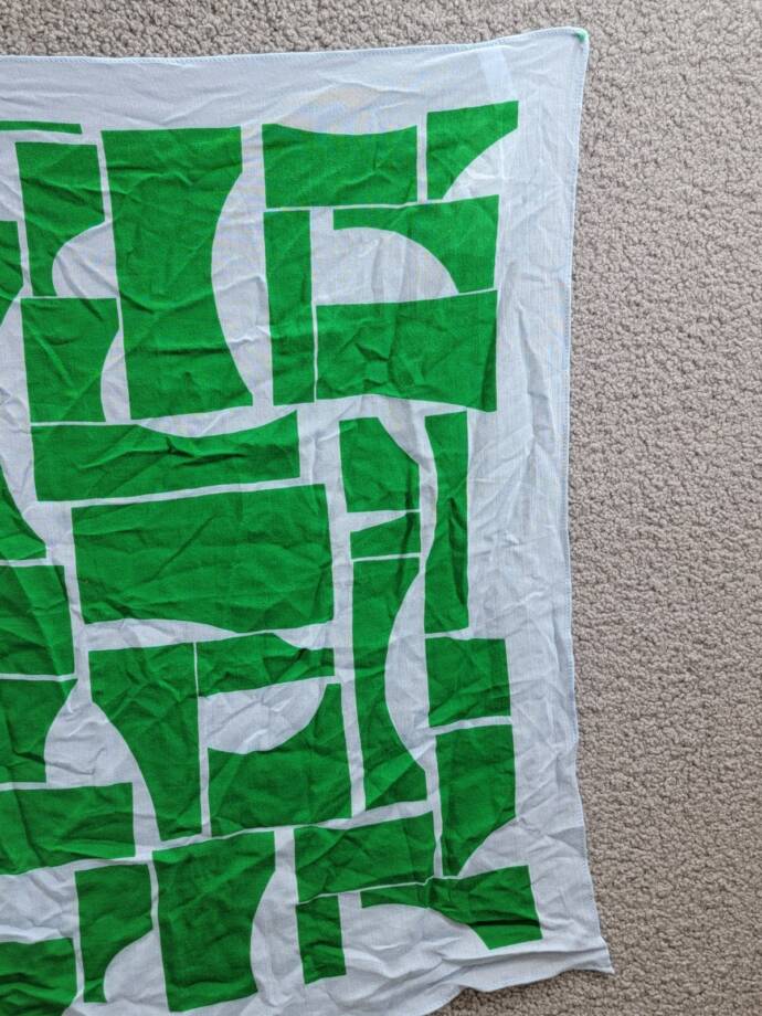 On 34th Abstract Geo Square Scarf Women's One Size Green/Blue