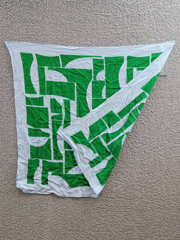 On 34th Abstract Geo Square Scarf Women's One Size Green/Blue