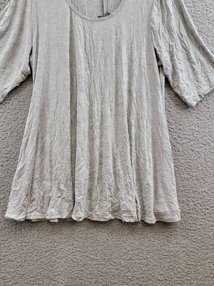 24seven Comfort Apparel Plus Size Scoop Neck Tunic Top Women's 2x Gray Pullover
