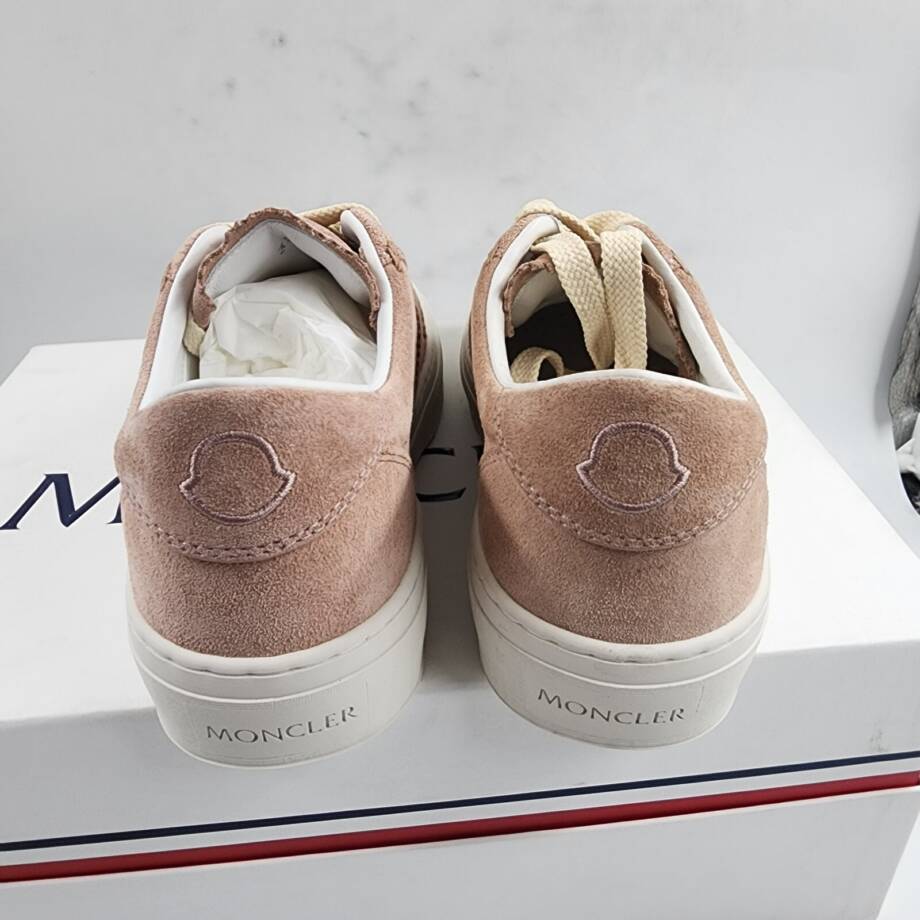 Moncler Monaco 2 Low Top Sneakers Women's 35/5US Light Pink Round Toe Lace Up