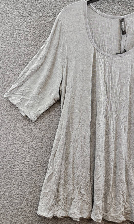 24seven Comfort Apparel Plus Size Scoop Neck Tunic Top Women's 2x Gray Pullover