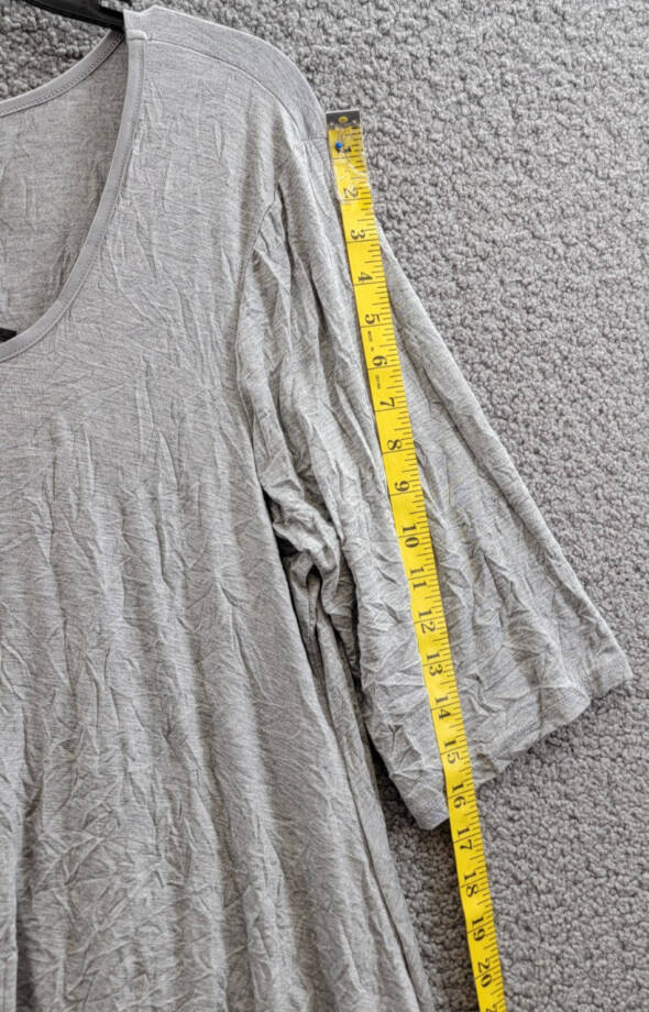 24seven Comfort Apparel Plus Size Scoop Neck Tunic Top Women's 2x Gray Pullover