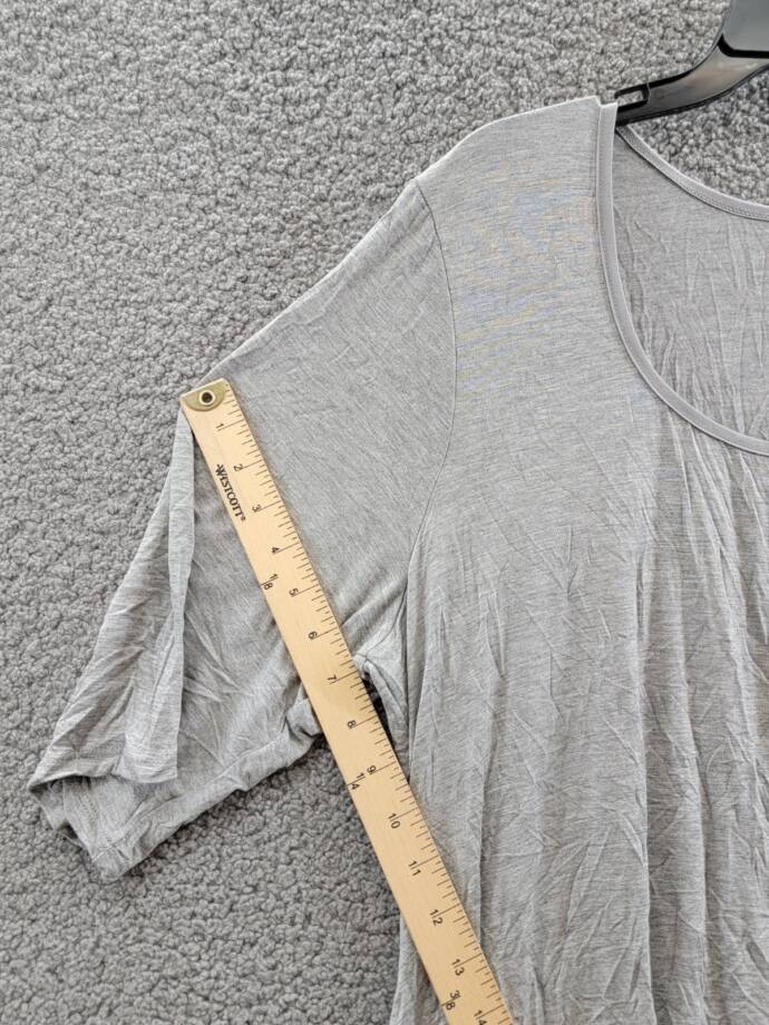 24seven Comfort Apparel Plus Size Scoop Neck Tunic Top Women's 2x Gray Pullover