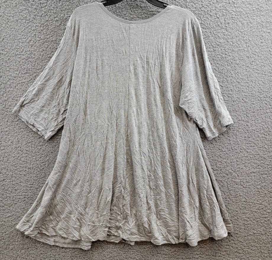 24seven Comfort Apparel Plus Size Scoop Neck Tunic Top Women's 2x Gray Pullover