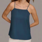 Donna Karan New York Spaghetti Strap Camisole Top Women's S Navy Adjustable