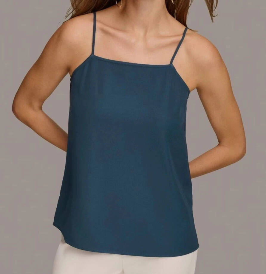 Donna Karan New York Spaghetti Strap Camisole Top Women's S Navy Adjustable