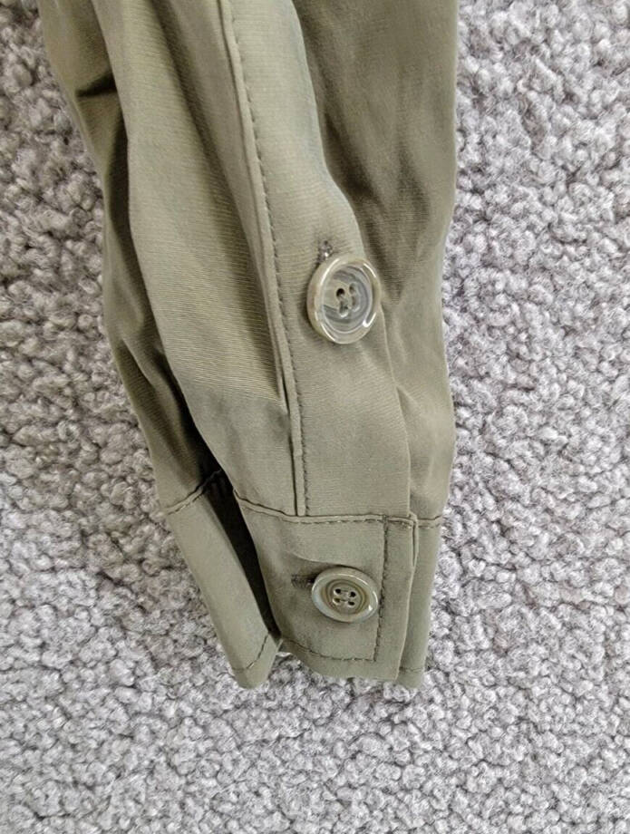 Jessica Simpson Jessa Button Front Tie Safari Jacket Women's S Olive Long Sleeve